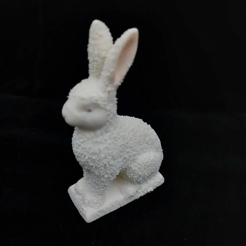 Vintage Dept 56 Snowbunnies Porcelain Rabbit Figurine Easter Spring Decor 1990s